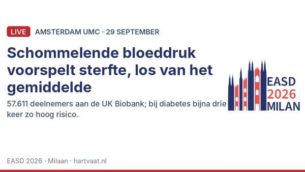 Bloeddrukvariabiliteit tussen bezoeken voorspelt sterfte en beroerte, ook bij gelijke gemiddelde bloeddruk: Amsterdam UMC-analyse in de UK Biobank
