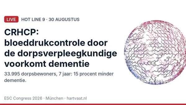 CRHCP: intensieve bloeddrukcontrole door getrainde niet-artsen verlaagt het dementierisico met 15 procent in zeven jaar