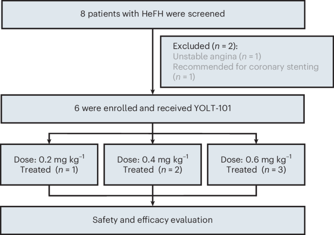 YOLT-101: base-editing schakelt PCSK9 uit bij heterozygote FH (fase 1)