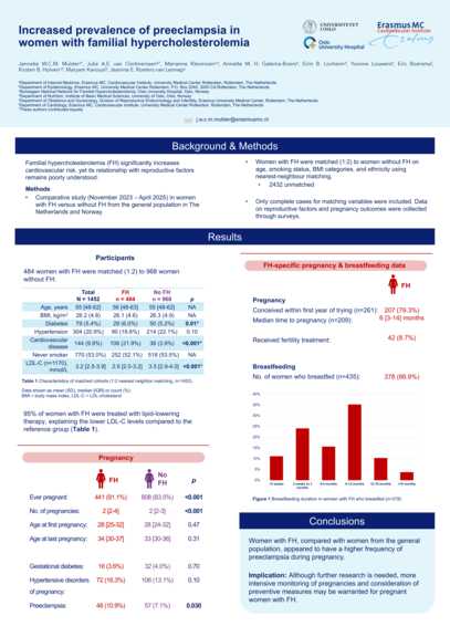Poster: Increased prevalence of preeclampsia in women with familial hypercholesterolemia