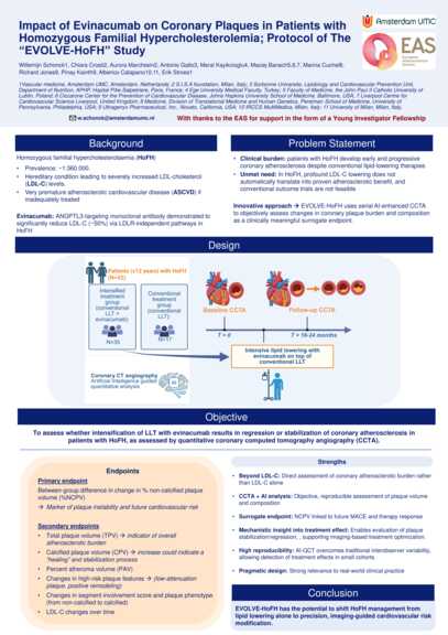 Poster: Impact of evinacumab on coronary plaques in patients with homozygous familial hypercholesterolemia: protocol of the "EVOLVE-HoFH" study